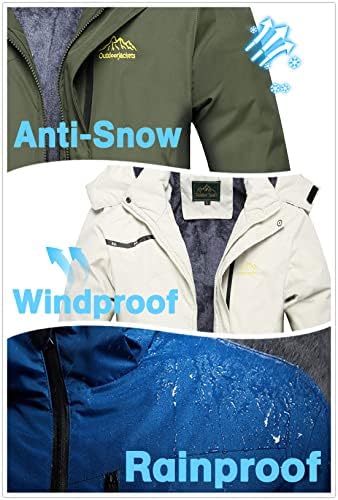 Cadasor Férfi Hegy Sí Kabát, Vízálló, Szélálló Rain Dzseki Férfi ruházat Snow Téli Kabát
