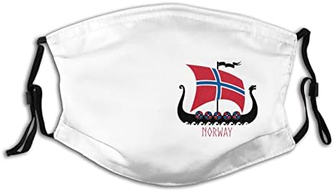 Norvég Zászló Norvégia Kalóz Hajó Maszk Szűrő Férfi & Nő, Állítható Újrafelhasználható Száját, Arcát Borító Kültéri