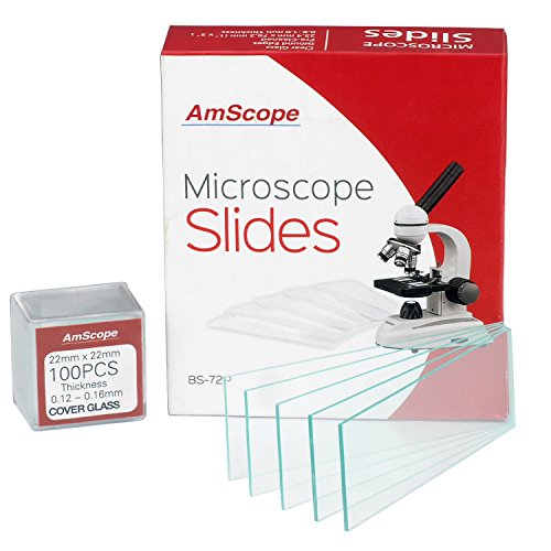 AmScope M150C / M150C-én 40X-1000-Fém Optikai Üveg Lencsék & B-72P-100S-22 72 Darab Előre Megtisztított Üres Mikroszkóp Tárgylemezek,
