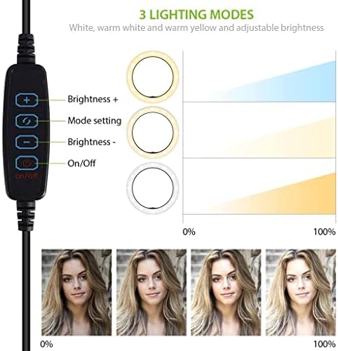 Világos Kereteket Gyűrű Tri-Color Light Dolgozik a Samsung SM-A305FN/DS 10 Hüvelykes Távoli Live Stream/Smink/YouTube/TikTok/Video/Forgatás