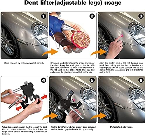 Szuper NDK Autó dent Eltávolító Készlet, Állítható, Fekete Dent Emelő Dent Lehúzó Auto Test Dent Dent-Eltávolító Eszköz Meghatározott,