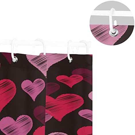 KFBE Boldog Valentin Napi Szív zuhanyfüggöny 72 x 72 inch Rózsaszín Fürdőszoba Függöny, Dekoráció Fürdő Függöny Vízálló Szövet (20819235)