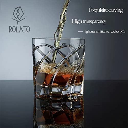 ROLATO Whiskey Szemüveg Készlet 2, Retesz, Ringató Whiskey,Prémium Barware Üvegáru,Tökéletes Whiskey,Rum...