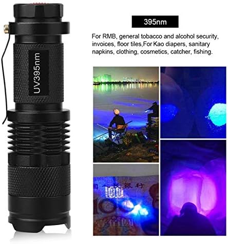 Led Taktikai Lámpa, LED-es UV-395/365 nM Opcionális Elemlámpa Fekete Fény Haza Túrázás, Kempingezés Utazás Vadászat, illetve Egyéb
