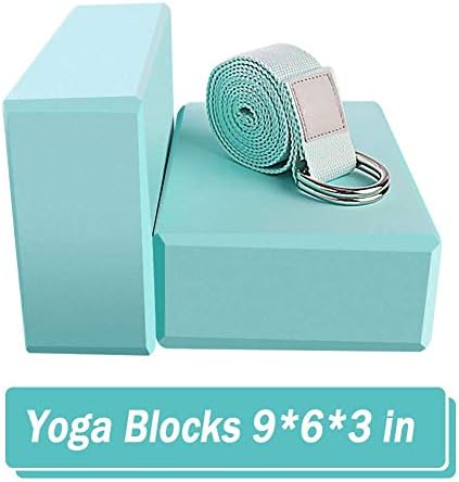 A jóga Blokkok 2 Csomag Set - (Jóga Tégla, 1 Jóga Heveder), Nagy Sűrűségű, Puha, Csúszásmentes Pilates Meditáció EVA Hab a Nők
