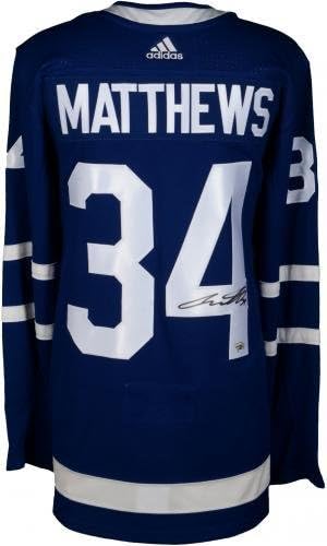 Keretes Auston Matthews Toronto Maple Leafs Dedikált Kék Adidas Hiteles Jersey - Dedikált NHL-Mezek