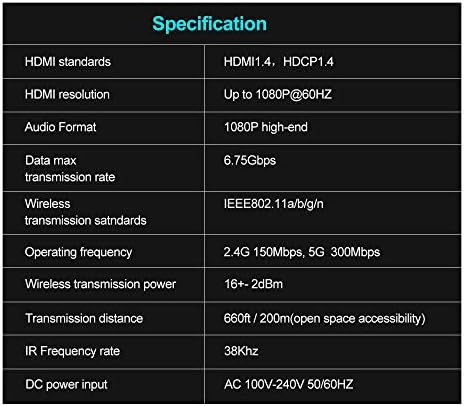 ORIVISION FHD686 Vezeték nélküli HDMI-Video-Audio Adó-Vevő PC-TV Box DVD, Projektor,1080p@60Hz Teljes HD Továbbítja Akár 660ft(200m)