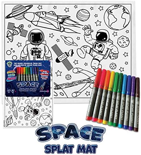 Hibajel bolygó Színe Tér Rakéta Űrhajós pamut Kisgyermek alátét 10 nem mérgező mosható bűvös toll - Színt, majd mossa ki a tányéralátét