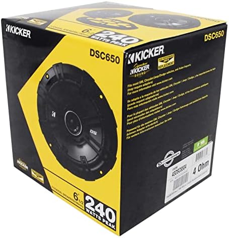 4) Kicker 43DSC6504 6.5 240 Wattos 2-utas 4-Ohm Car Audio Koaxiális Hangszóró DSC6504
