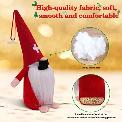 OPOELMIN 2 Csomag Karácsonyi Gnome Plüss Baba - Ünnep Kézzel készített svéd Santa Gnome Skandináv tomte barátja Nisse Északi Gnómok
