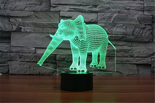 Elefánt 3D-s Touch Optikai Illúzió Éjszakai Fény Lenyűgöző Vizuális Három Dimenziós Hatást 7 Színek pelenkázó Asztal Deco Lámpa Hálószoba